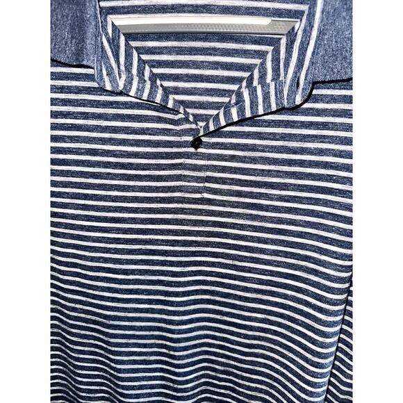 MICHAEL KORS Men's Polo Shirt Size XXL Blue Striped Short Sleeve - Picture 3 of 8